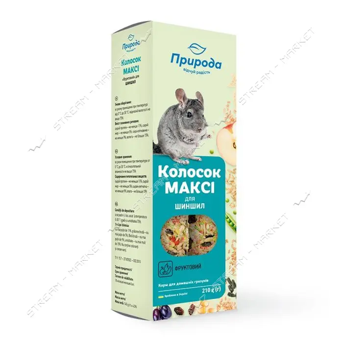 Колосок макси для шиншилы фруктовый Природа 210г