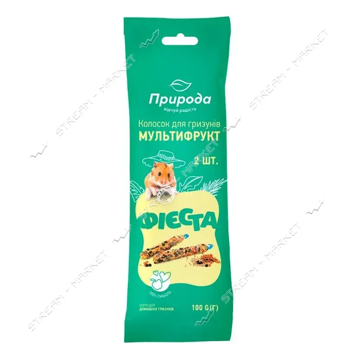 Колосок Фиеста для грызунов Мультифрукт Природа 100г