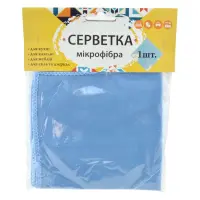 Салфетка микрофибра для стекол и зеркал Зручні Дрібниці 30х30см 1шт                                 