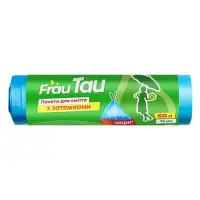 Пакеты мусорные Frau Tau с затяжками HD 60л/15шт                                                    