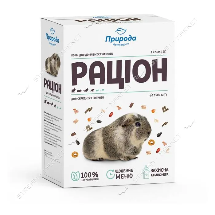 Корм рацион для средних грызунов Природа 1.5кг