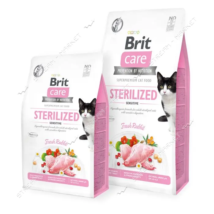 Корм сухой для кошек Brit Care Cat GF Чуствительное пищеварение для стерилизованных 0.4кг