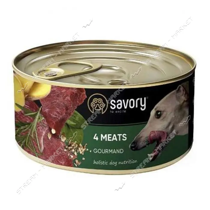 Консервы для взрослых собак Savory Dog Gourmand 4 вида мяса 200гр
