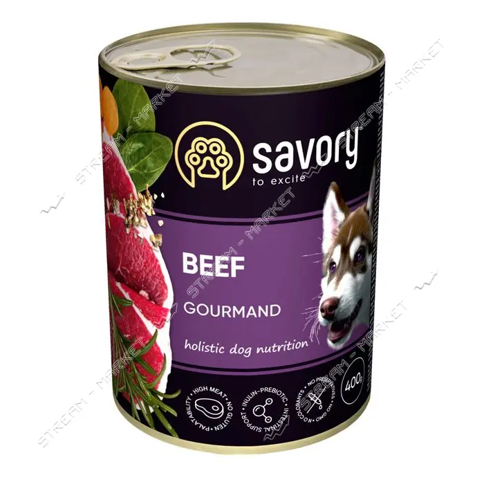 Консервы для взрослых собак Savory Dog Gourmand с говядиной 400гр                                   