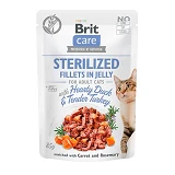 Филе в желе утка и индейка для стерилизованных Brit Care Cat pouch 85г