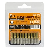 Бита LT/Maxidrill 500-070 НЕХ 4x25мм 1/4" S2 Титан 10шт блистер                                     