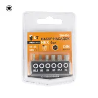 Набор бит LT/Maxidrill 501-106 HEX 25мм 6шт 2.5 3 4 5 5.5 6                                         