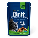 Консервы Brit Premium Cat pouch для стерилизованных котов Курица 100г