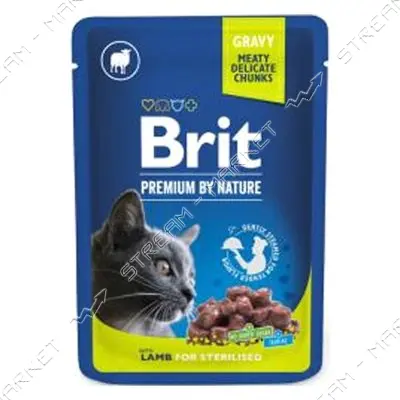 Brit Premium Cat pouch Brit Premium Cat pouch консервы Ягня в соусе для стерилизованных котов 85гр  