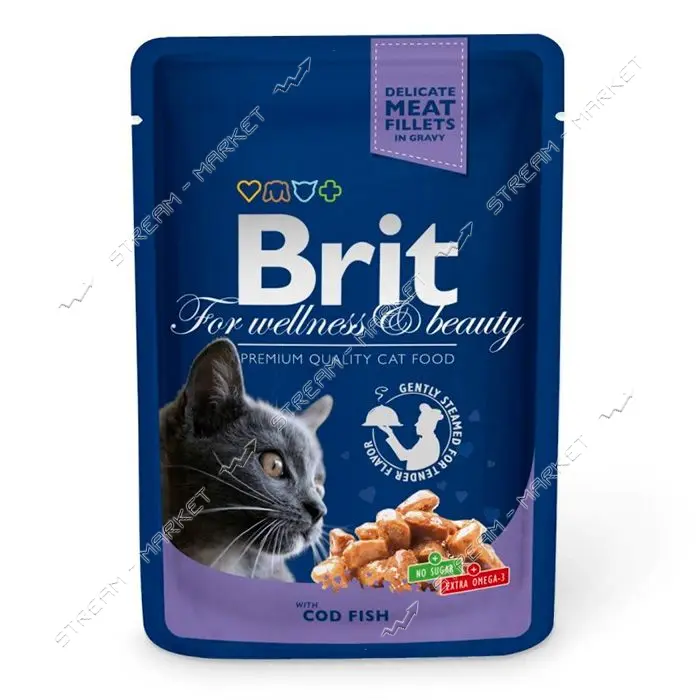 Консервы Brit Premium Cat pouch для кошек Треска 100г