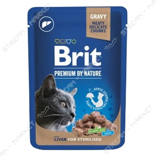 Консервы с печенкой в соусе Brit Premium Cat pouch 100г                                             