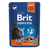 Brit Premium Cat pouch консервы Лосось для стерилизованных котов 100гр