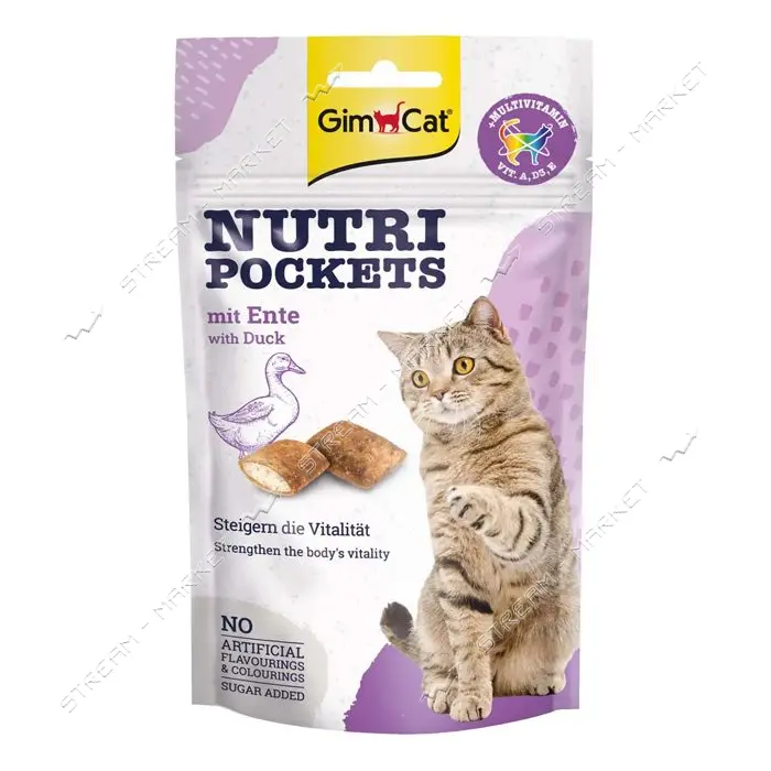 Лакомства для кошек Nutri Pockets Утка плюс Мультивитамин 60г                                       