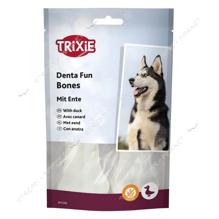 Кістка пресована Trixie Denta Fun з качкою 10см 70г 2шт