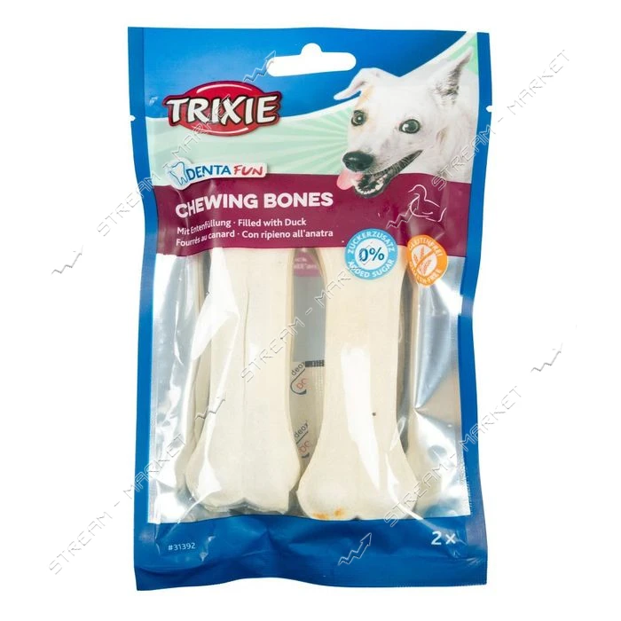 Кость пресованная Trixie Denta Fun с уткой 12см 120г 2шт                                            
