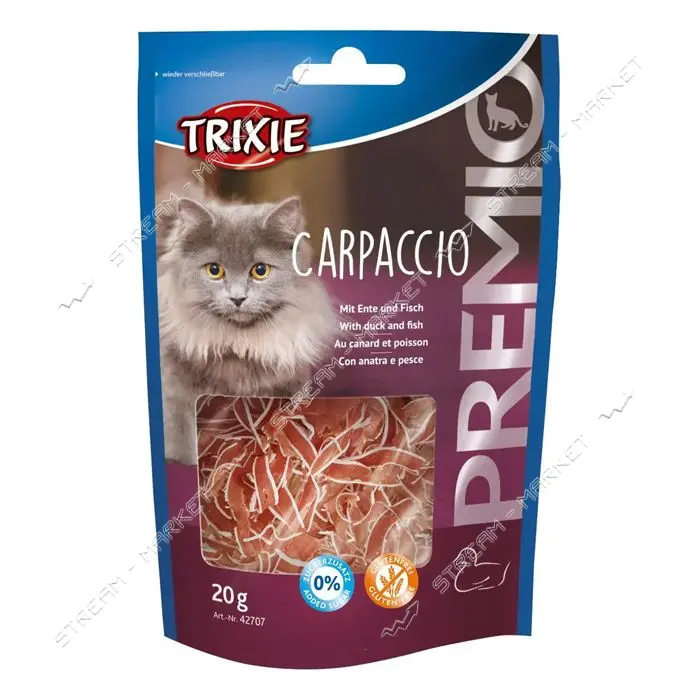 Лакомство для котов Trixie Premio Carpaccio утка и рыба 20г