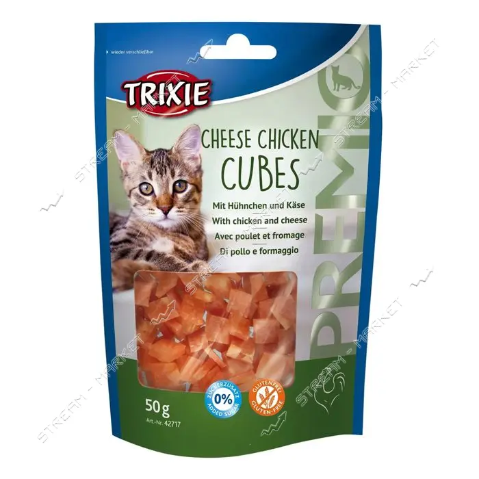 Лакомство для котов Trixie Premio Cheese Chicken Cubes сырно - куриные кубики 50г                   