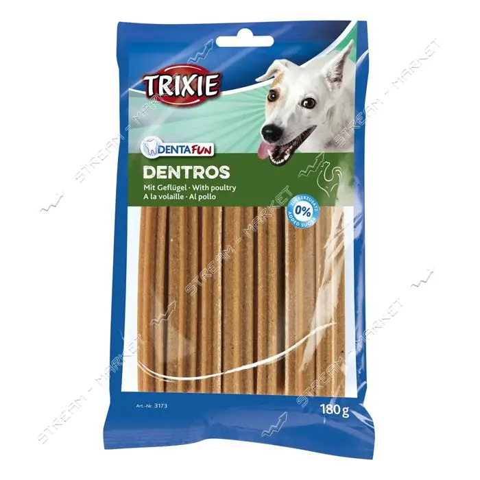 Лакомство для собак Trixie Dentros мясо домашней птицы 180г 7шт                                     