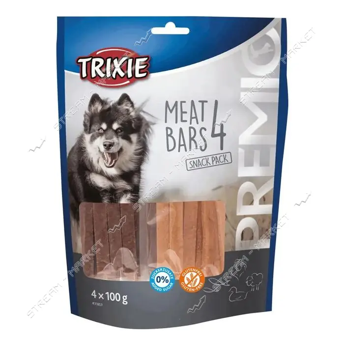Лакомство для собак Trixie Premio 4 Meat Bars с курицей уткой бараниной и лососем 4х100г            