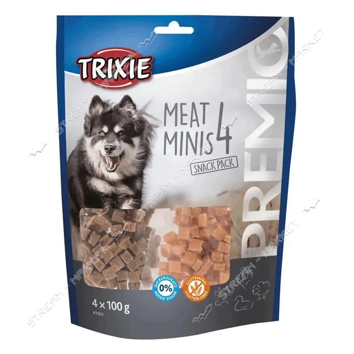Лакомство для собак Trixie Premio 4 Meat Minis курица утка говядина и баранина 4х100г