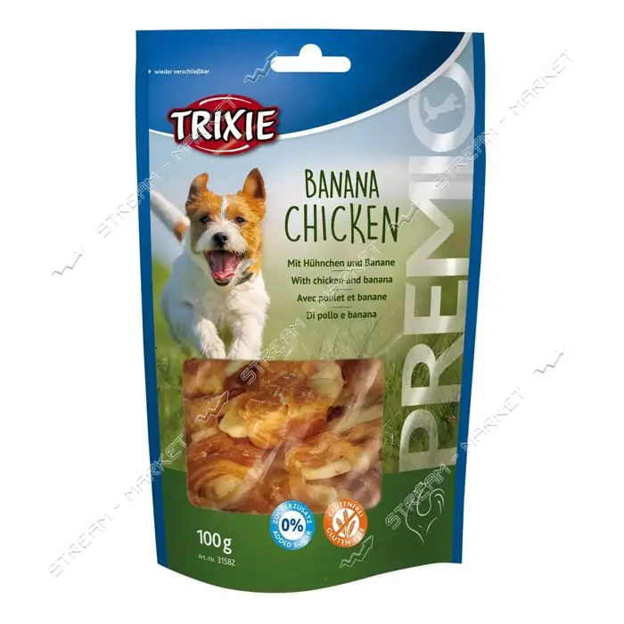 Лакомство для собак Trixie Premio Banana Chicken банан и курица 100г                                