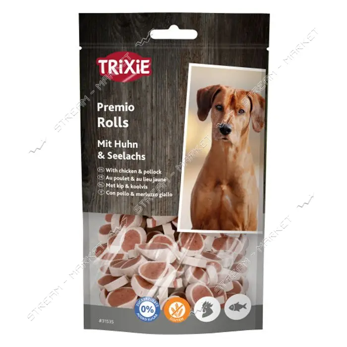 Лакомство для собак Trixie Premio Chicken and Pollock Rolls роллы курица и ментай 75г