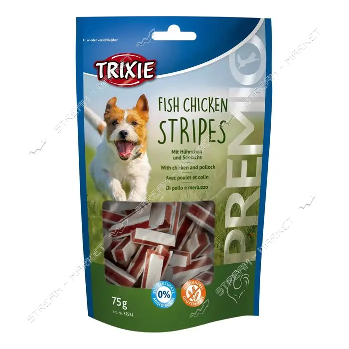 Лакомство для собак Trixie Premio Chicken and Pollock Stripes палочки курица минтай 75г