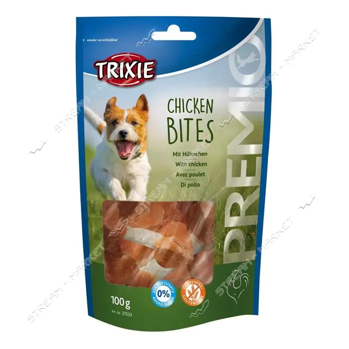 Лакомство для собак Trixie Premio Chicken Bites куриные гантели 100г