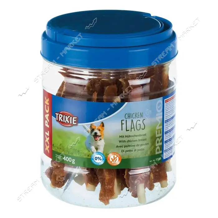 Лакомство для собак Trixie Premio Chicken Flags куриная грудка 400г