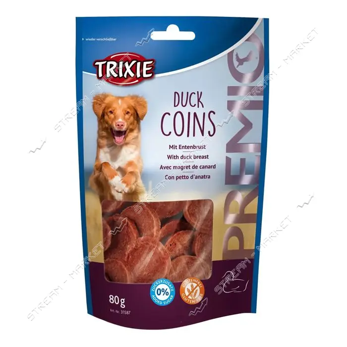 Лакомство для собак Trixie Premio Duck Coins утка 80г                                               
