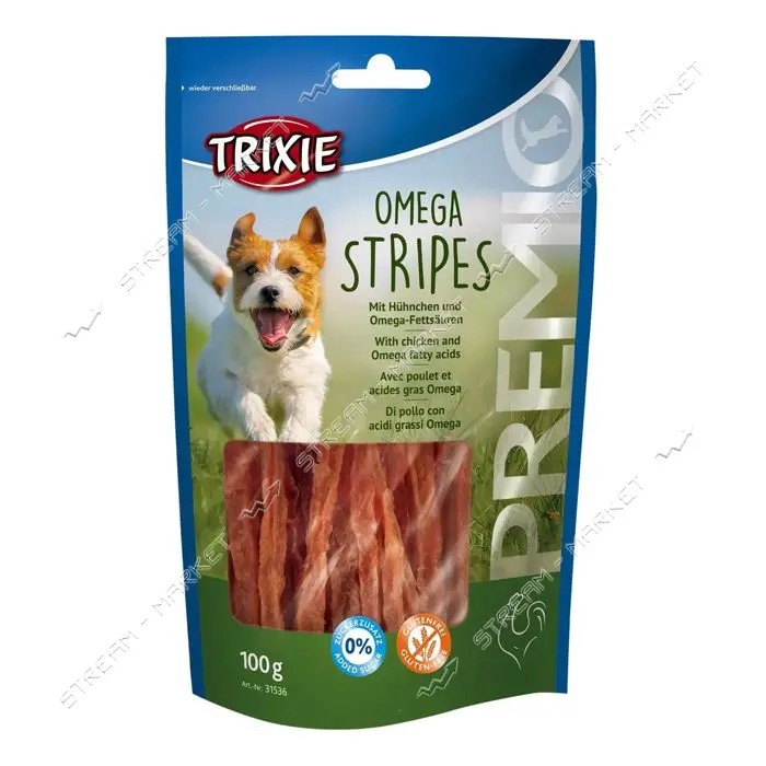 Лакомство для собак Trixie Premio Omega Stripes с курицей 100г