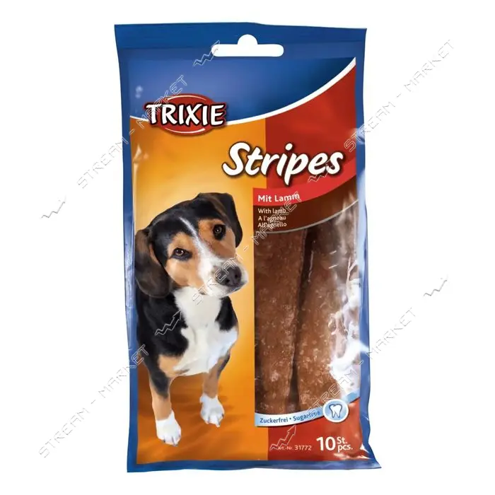 Лакомство для собак Trixie Stripes с ягненком 100г 10шт                                             