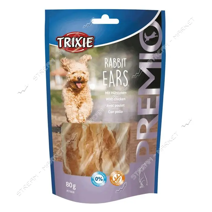 Лакомство для собак Trixie Premio Rabit Ears с кроличими ушами и филе курицы 80г