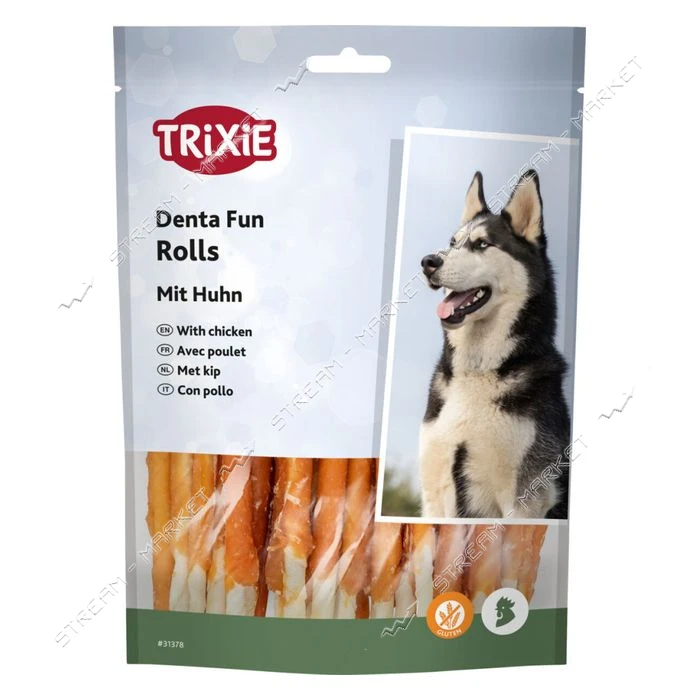 Кістка для чищення зубів Trixie Denta Fun з куркою 12см 240г 30шт
