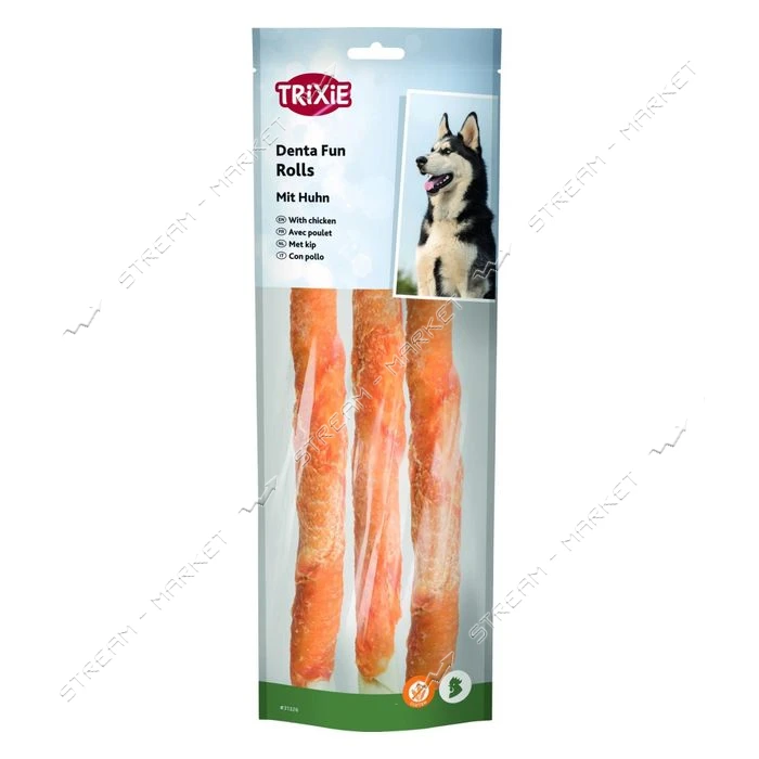 Паличка для чищення зубів Trixie Denta Fun з куркою 28см 250г 3шт                                   