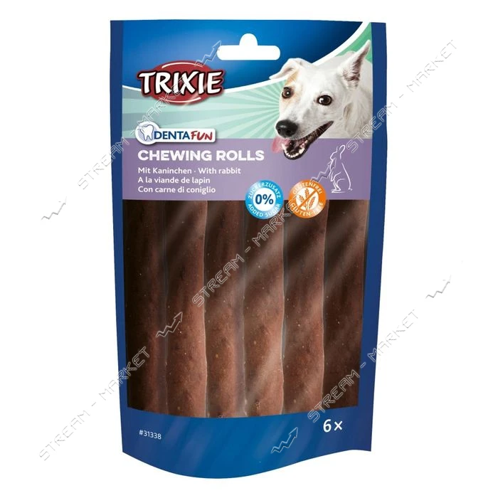 Палочка-ролл жевательная Trixie Denta Fun с кроликом 12см 70г 6шт