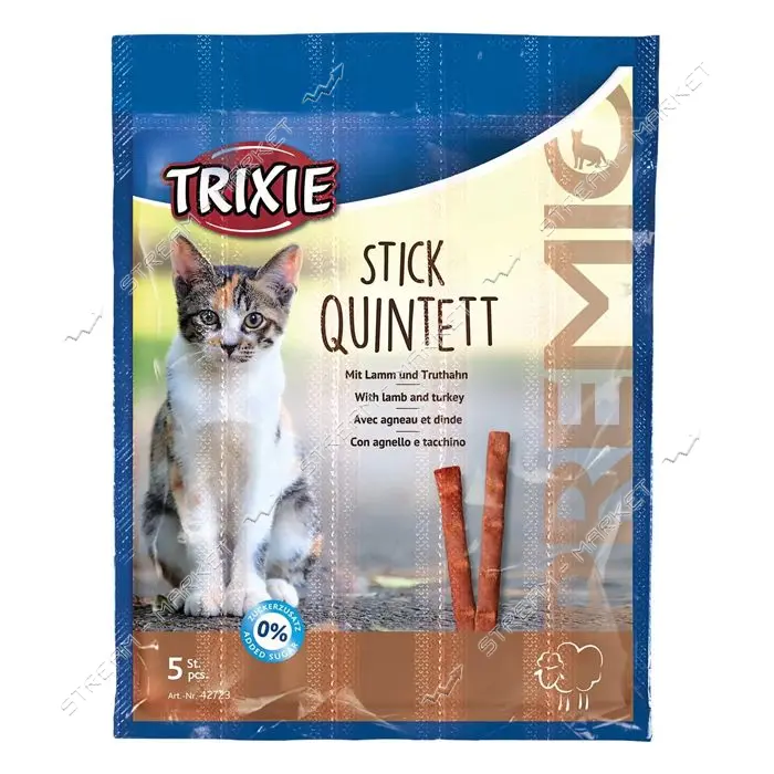 Палочки Trixie Premio Quardo-Sticks с ягненком и индейкой для кошек 5шт 5г