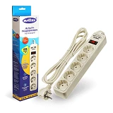 Сетевой фильтр Svittex SV-022 5 гнезд 1.5м 2хUSB 10А 3х0.75мм2                                      