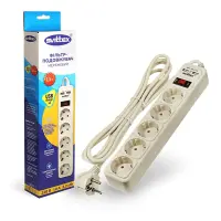 Сетевой фильтр Svittex SV-022 5 гнезд 1.5м 2хUSB 10А 3х0.75мм2                                      
