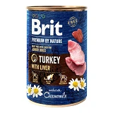 Консервы для собак Brit Premium by Nature индейка с индюшиной печенью 400г                          