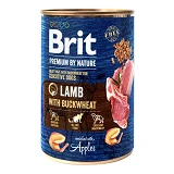 Консервы для собак Brit Premium by Nature ягненок с гречкой 400г                                    