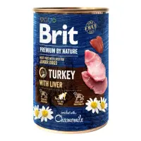 Консервы для собак Brit Premium by Nature индейка с индюшиной печенью 800г                          