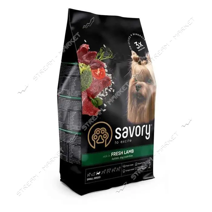 Сухий корм Savory для собак малих порід Ягня 3кг