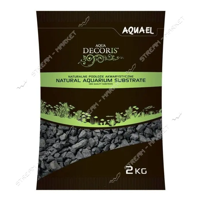 Грунт для аквариума Aquael базальтовый 2-4мм 2кг черный                                             