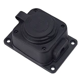 Розетка Bylion каучук стационарная 1KMP 2Р плюс РЕ 16А IP44 черная