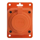 Розетка Bylion каучук стационарная 1KMP-О 2Р плюс РЕ 16А IP44 оранжевая