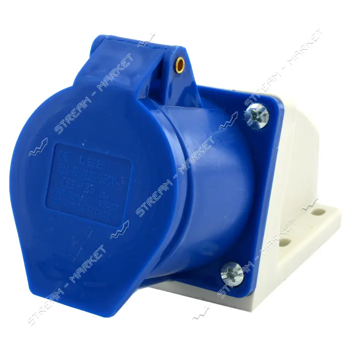 Розетка Lee 7123 32 А 220 В 2Р plus Е IP44 стационарная наружная                                    