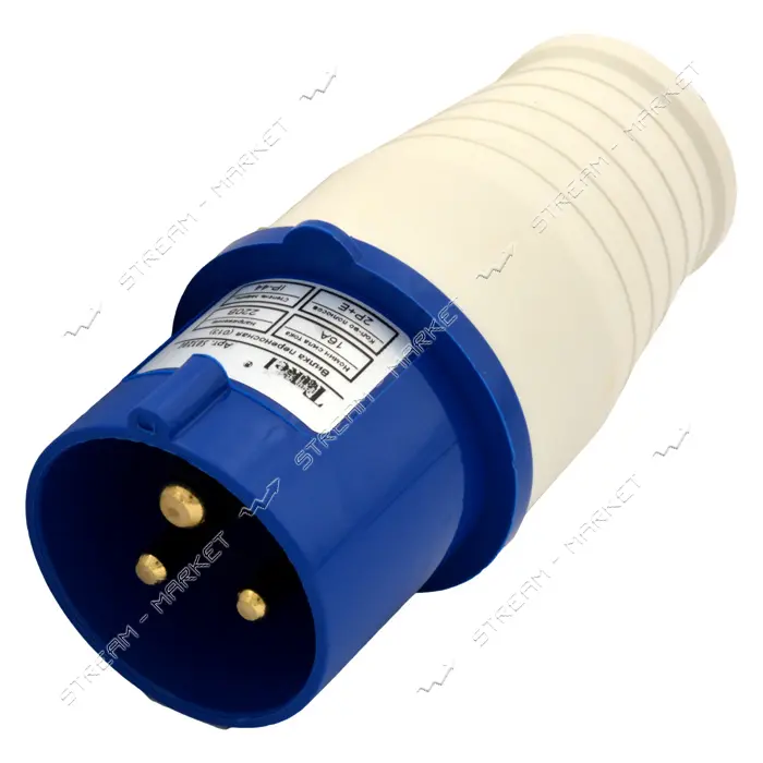 Вилка переносная Takel 013 3 контакта 2Р плюс Е 16А 250В IP44