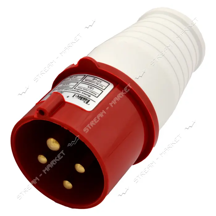 Вилка переносная Takel 4 контакта 3Р плюс Е 16А 380В IP44 014