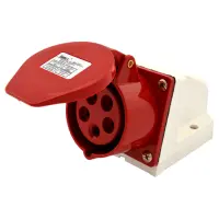Розетка стационарная Takel 5 контактов 3Р плюс N плюс Е 16А 380В IP44 115                           